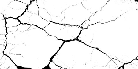 White and black rough, scratch, splatter grunge pattern design brush strokes. ground cracks, breaks on land surface from earthquake. white plaster cracked old wall vintage design.