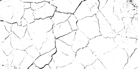 White and black rough, scratch, splatter grunge pattern design brush strokes. ground cracks, breaks on land surface from earthquake. white plaster cracked old wall vintage design.