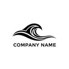 Fototapeta premium Dynamic Black Wave Logo Design for Company Branding.