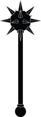 Fototapeta premium Classic Medieval Spiked Mace Weapon Vector Illustration with Brutal Star Ball Head, Perfect for Fantasy Role-Playing Game Assets and Historical Combat Design.