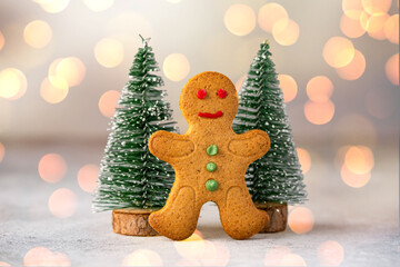  Delicious Christmas cookie. Gingerbread man cookie.