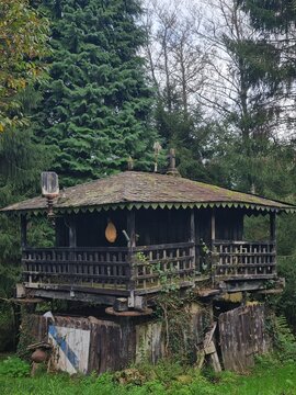 Horreo, typical hut in Asturias, Cadavedo, Asturias, North Spain, Europe