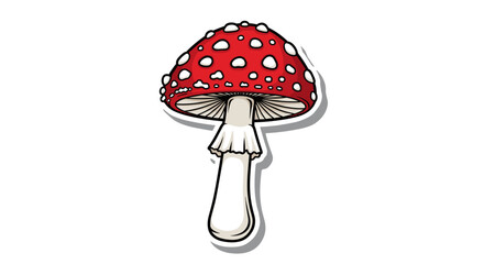 Red Amanita Mushroom with White Spots Classic Toadstool
