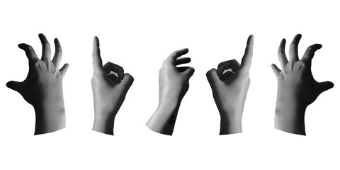 Obraz premium hands in the air. hand poses on transparent background