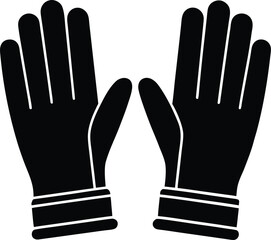 Black Gloves Icon – Winter Hand Gloves Silhouette Vector
