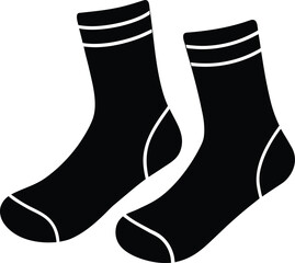 Black Socks Silhouette Icon Vector