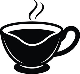 Black Coffee Cup Silhouette Icon Vector