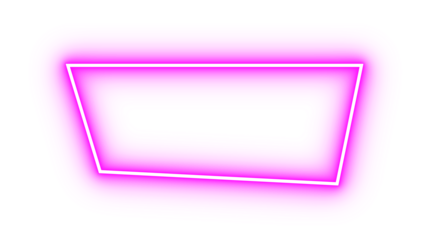 Pink neon frame. Glowing trapezoid outline. Highlight border for labels and callouts