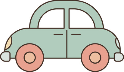 Simple Illustration of a Car vector shape