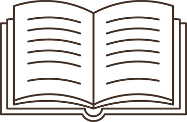 Open Book Illustration With Blank Pages vector outline