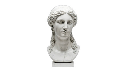 Obraz premium Marble Bust of Woman on White Background