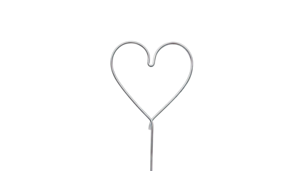 Metal Heart Shape on White Background