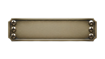 Metal Nameplate with Screws Isolated on White