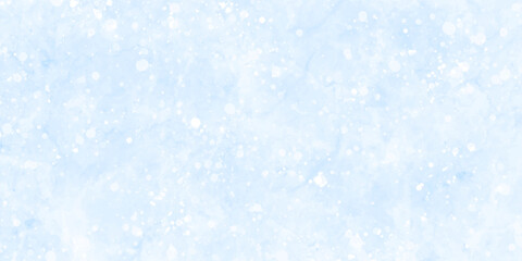 Watercolor grunge stain with hand paint pattern on blue and white splash with beautiful bokeh and bubble canvas. Blue watercolor vector snowflake background. hand paint watercolor and paper texture.
