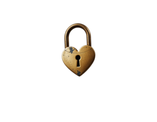Vintage Heart-Shaped Padlock with Keyhole