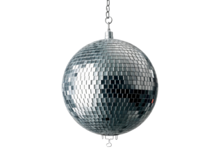 Classic Disco Ball on Transparent Background