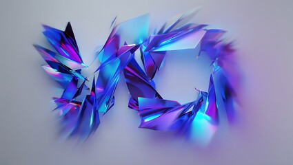 Vibrant blue purple abstract shattered geometric light forms art