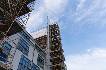 High rise residential building of flats with cladding being replaced with fire resistant materials © Richard Johnson