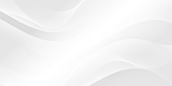 Abstract white wave vector background. Elegant dynamic waves design. Smooth and clean graphic pattern. Modern soft gradient texture. Vector Illustration