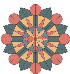 Abstract ornamental star design with geometric shapes and circles