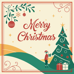  Christmas Poster Template Vector Design with Holiday Elements