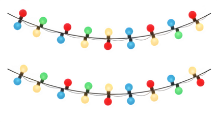 Colorful christmas lights strung against a dark background creating a festive holiday atmosphere