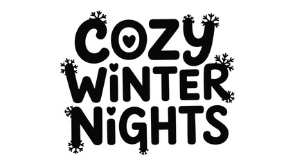 Cozy Winter Nights: Embrace the enchanting charm of winter nights with a heartwarming design of Cozy Winter Nights. This image evokes feelings of warmth, comfort, and the magic of winter season. © FARHANA