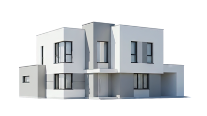 Modern House Architecture Isolated on White