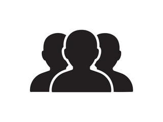 Silhouettes of three people representing a diverse team, group, or audience.
