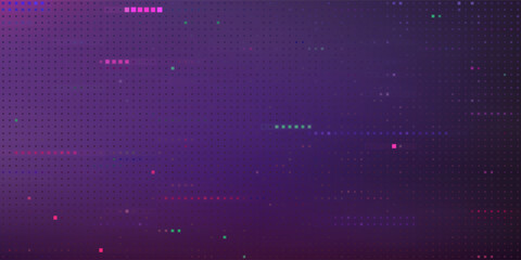 Obraz premium Glitch pixels texture. Video color disintegration. Digital video error. Abstract distortion elements. Retro game background. Pixel noise effect. Vector illustration.