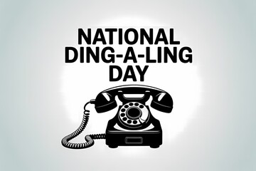 Illustration of national dingaling day with vintage telephone illustration