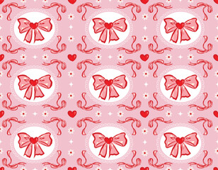 Seamless pattern Valentine Love Theme  Trendy Romantic  Sweet background with Hand Brushed drawn  Style Design for fashion ,