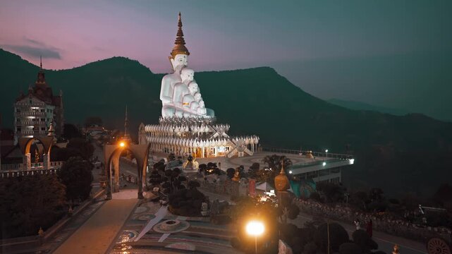 Thailand Temple Wat Phra That Pha Sorn Kaew Thailand Most Recognizable Landmark and popular travel destination in Asia 4K