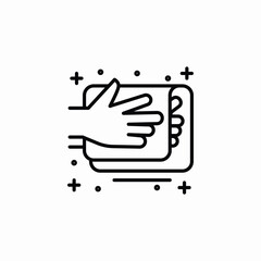 hand dry towel icon sign vector