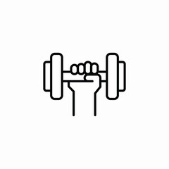 hand dumbbell lift icon sign vector