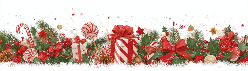 Christmas-themed layout with standalone fir tree branches.