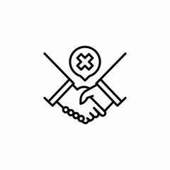handshake rejection icon sign vector