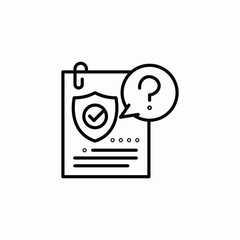 insurance document question icon sign vector