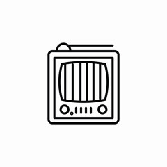 old tv set icon sign vector