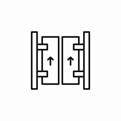 saloon entry doors icon sign vector