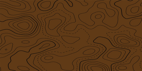 Topographic map like abstract backdrop. Fractal lines, organic pattern print, Seamless earth line, Wavy lines shaped like the contours of the land, geographic grid map, mountain, area, wood texture.