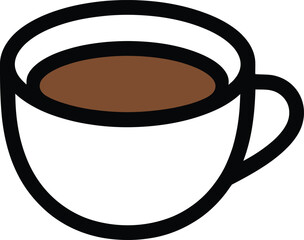 Simple outline drawing of a hot beverage mug icon vector art