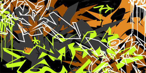 Colorful Abstract Urban Style Hiphop Graffiti Street Art Vector Illustration Background Template