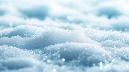 Snow covers the ground with sparkling crystals during a winter day in a quiet outdoor space