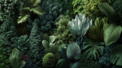 Fototapeta premium graphic layout for naturethemed advertising showcasing lush greenery and foliage