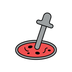 Icon a petri dish, isolated against a clean background.