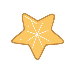 Golden star isolated on a white background for festive decoration...
