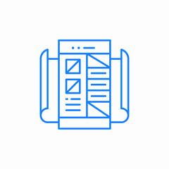 scroll document plan icon sign vector
