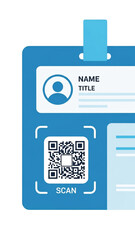 Contemporary Digital Identity Card Concept with QR Code, Facilitating Secure and Contactless Verification for Access Control and Personal Identification Systems