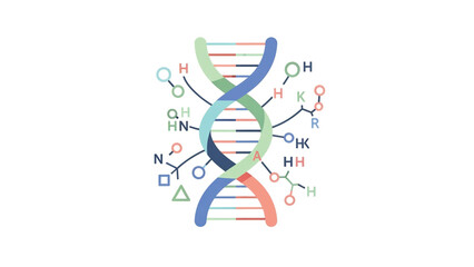 Stylized visual representation of the fundamental DNA double helix, symbolizing genetic information, biological science, and the intricate molecular blueprint of life